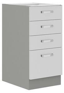 Dulap inferior de bucătărie cu sertare Metaluna 40 D 4S BB (Gri + lucios Alb) . 1103342