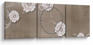 Tablou - Draperie cu flori (cu ceas) (90x30 cm)