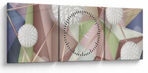 Tablou - 3D abstract culori pastel (cu ceas) (90x30 cm)