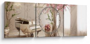 Tablou - Interior de vis cu pian (cu ceas) (90x30 cm)
