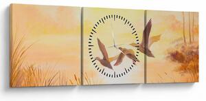 Tablou - Macarale la apus de soare (cu ceas) (90x30 cm)
