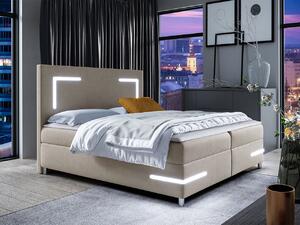 Z0ND0 Pat de o persoană 120 cm Frinesa LED (Bej) (cu somieră și saltea) (cu sp. depozitare) (cu iluminat LED). 1103541