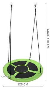 Leagăn tip cuib 120 cm - leagăn rotund pentru grădină, negru, Kruzzel