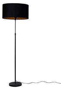 Lampă de podea neagră cu abajur oval din velur 50cm - Parte