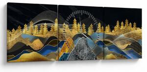 Tablou - Munții aurii (cu ceas) (90x30 cm)