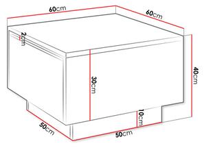 Măsuță de cafea Nasonat 60 x 60 (Negru) (cu sp. depozitare). 1103742