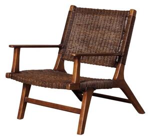 Scaun dining, maro, din rattan si lemn de tec, Otis