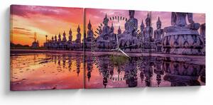 Tablou - Buddha la apus (cu ceas) (90x30 cm)