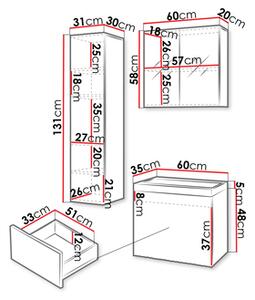 Z0ND0 Mobilier baie Dymysos I (Stejar wotan + Alb) . 1103876