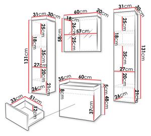 Z0ND0 Mobilier baie Dymysos II XL (Alb) . 1103893