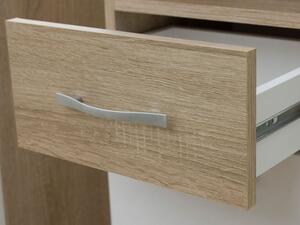 Z0ND0 Mobilier baie Lomesa MDF (Stejar wotan + Alb lamel) (cu sifon). 1103972