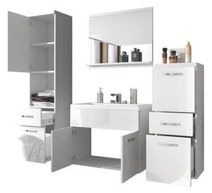 Z0ND0 Mobilier baie Lomesa MDF (Stejar wotan + Alb lamel) (cu sifon). 1103972