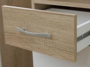 Z0ND0 Mobilier baie Lomesa MDF (Stejar wotan + Alb lamel) (cu sifon). 1103972
