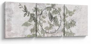 Tablou - Plante in ipsos (cu ceas) (90x30 cm)