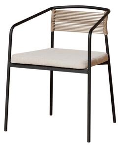 Scaun dining crem din textil Icelyn