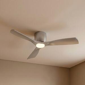 Lucande Ventilator de tavan cu LED-uri Smart Moneno, argintiu, DC, Tuya, reglabil, Metalic, Camera de zi / sufragerie, Metal, Modern
