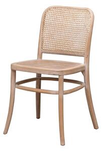 Scaun dining bej din lemn de fag, rattan si trestie, Paula