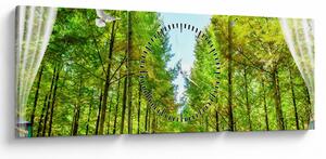 Tablou - Privire spre pădure (cu ceas) (90x30 cm)