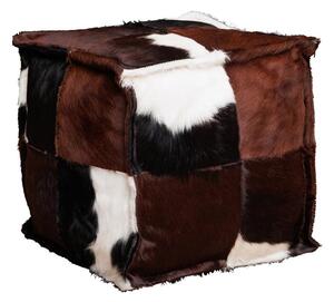 Puf maro, din piele naturala, Brown