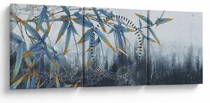 Tablou - Bambus pe perete (cu ceas) (90x30 cm)