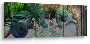 Tablou - Cameleon (cu ceas) (90x30 cm)