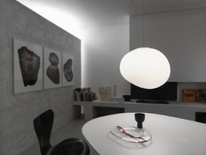 Foscarini Lampă suspendată Gregg Medium, albă, înălțime 26 cm, reglabil, Alb, Camera de zi / sufragerie, Sticlă