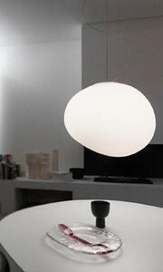 Foscarini Lampă suspendată Gregg Grande, albă, înălțime 40 cm, reglabil, Alb, Camera de zi / sufragerie, Sticlă