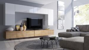 Z0ND0 Mobilier living Brolani XIII (Stejar auriu + Alb + lucios Alb) . 1104547