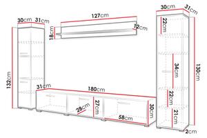 Mobilier living Ikinra XL (Stejar wotan + Negru) . 1104554