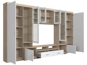 Mobilier living Merasoja (Stejar sonoma + Alb) (cu iluminat LED). 1104563