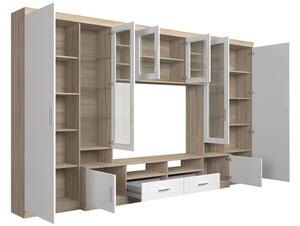 Mobilier living Merasoja (Stejar sonoma + Alb) (cu iluminat LED). 1104563
