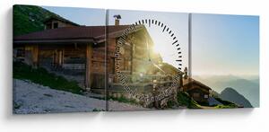Tablou - Dimineața în Alpi Tirol (cu ceas) (90x30 cm)