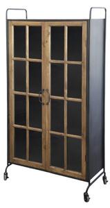 Vitrina din lemn masiv de pin, cu aspect vintage