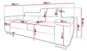 Canapea Terazuro 2 (Gri + Alb) . 1104603