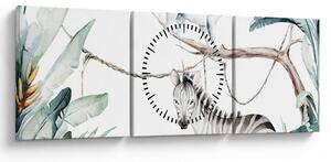 Tablou - Animale exotice (cu ceas) (90x30 cm)