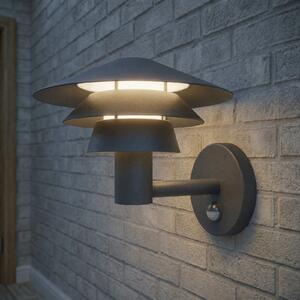 Lucande Lampa de perete pentru exterior cu LED Montaro, antracit, IP54 senzor, Negru, Aluminiu, Modern