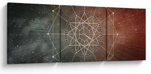 Tablou - Dodecagrama cosmică (cu ceas) (90x30 cm)
