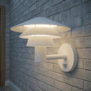 Lucande Lampa de perete pentru exterior cu LED Montaro, albă, IP54, senzor, Alb, Aluminiu, Modern
