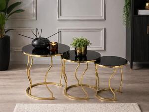 Set măsuță de cafea Homs – 3 bucăți – Negru & Gold