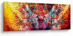 Tablou - Merkaba cu aripi, abstracție (cu ceas) (90x30 cm)