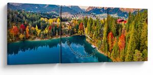 Tablou - Lacul Urisee, Austria (cu ceas) (90x30 cm)