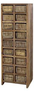 Comoda din lemn reciclat, cu 18 sertare, aspect vintage, Grimaud