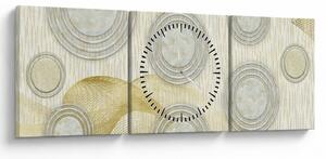 Tablou - Abstract, cercuri de marmură (cu ceas) (90x30 cm)