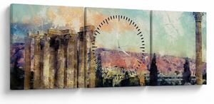 Tablou - Acropole, Atena, Grecia (cu ceas) (90x30 cm)