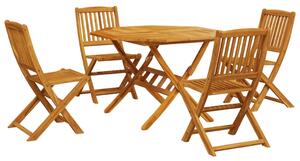 Set mobilier de grădină pliabil, 5 piese, lemn masiv de acacia