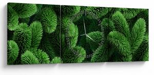 Tablou - Ramuri de conifere (cu ceas) (90x30 cm)