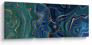 Tablou - Marmură de agat (cu ceas) (90x30 cm)
