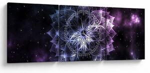 Tablou - Mandala Lotus în spațiu (cu ceas) (90x30 cm)