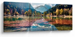Tablou - Lacul Jasna, Gozd Martuljek, Alpii Iulieni, Slovenia (cu ceas) (90x30 cm)