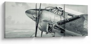 Tablou - Avion (cu ceas) (90x30 cm)
